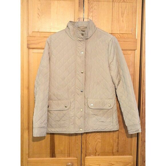 Telluride Snap Front Tan Diamond Quilted Jacket Women's Size Medium - Picture 1 of 14